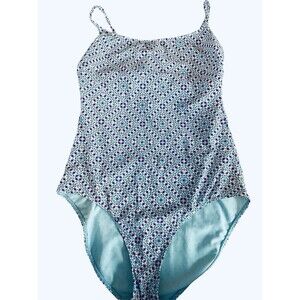 GAP BODY womens geometric one piece swimsuit size M Blue Purple